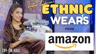 Latest AMAZON ETHNIC WEAR Haul  Tryon  Honest Review  gimaashi [upl. by Anavlys397]