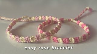 How to make easy rose bracelet  yarnivora [upl. by Scibert]