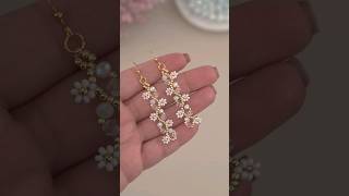 Easy DIY Beaded Earring Handmade Crystal amp Seed Bead Flower Earrings Tutorial Beads Jewelry Making [upl. by Nilde]