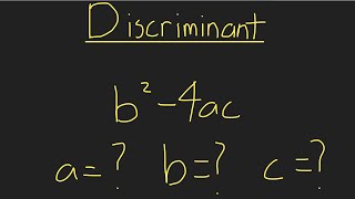 Discriminant Example Problems Part 1 [upl. by Nailluj]