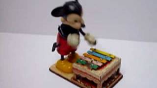 Marx Mickey Mouse Xylophone Player Tin Windup Toy [upl. by Eninahs242]