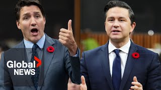 Trudeau Poilievre spar over carbon pricing exemption as topic heats up Parliament [upl. by Ettenig429]