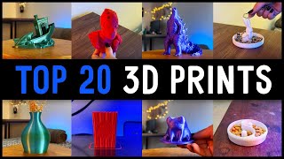 Top 20 Best COOL THINGS to 3D Prints with Satisfying Timelapse [upl. by Clarabelle493]