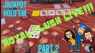 ♠️♦️♣️♥️ROYAL FLUSH CAUGHT ON CAMERA 🍀🍀🍀JACKPOT ULTIMATE TEXAS HOLDEM 🟠 PART 2 🎉🎉🎉 [upl. by Karry]