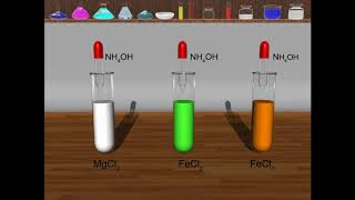 TEST FOR MAGNESIUMMg2 FERROUSFe2 amp FERRICFe3 ions using NH4OH sol3D animation [upl. by Rats]