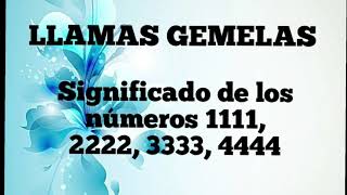 LLAMAS GEMELAS SIGNIFICADOS DEL 1111 2222  3333  4444 [upl. by Brittne]