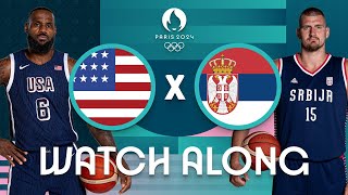 USA v Serbia  Mens Olympic Basketball Tournament Paris 2024  Watch Along ⚡🏀 [upl. by Nitsugua]