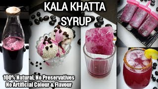 Kala Khatta Syrup Recipe  Kala Khatta Popsicles  Kala Khatta Ice Gola Chuski  काला खट्टा सिरप [upl. by Olrac]