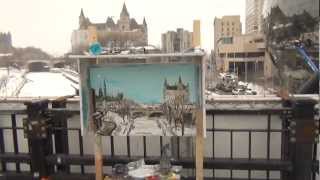 Abstract Expressionist Landscape Oil Painting The Canal  Day 21 [upl. by Rumpf]