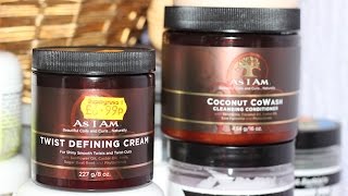 AS I AM PRODUCT REVIEW COCONUT COWASH amp TWIST DEFINING CREAM 4C HAIR [upl. by Peatroy]