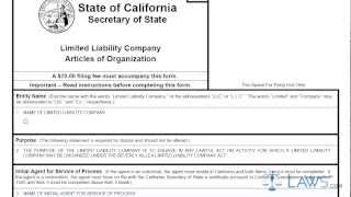 Articles of Organization CA LLC 1 [upl. by Ecnedac]