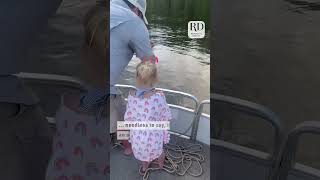 This little girl caught her first fish and her reaction was the best [upl. by Euv]