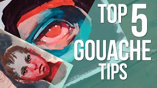 My Top 5 Gouache Tips  Goauche for Beginners ♥ [upl. by Allecram]