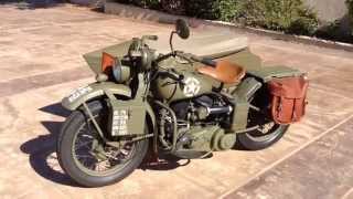 1942 Harley Davidson WLA and Sidecar For Sale [upl. by Euqinwahs707]