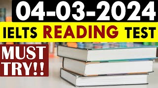 IELTS Reading Test 2024 with Answers  04032024 [upl. by Liemaj]