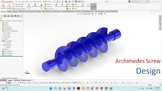 Solidworks Tutorials For Mechanical Engineering  Archimedes Screw Design in Solidwork [upl. by Surtimed]