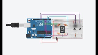 Contador para adelante y atras con botones en Tinkercad [upl. by Annoyek279]