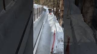 St Moritz🇨🇭 Insane luge sled start on the olympia bob run 🤯🛷☀️ [upl. by Ahsap]