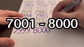 Writing Counting 7001  8000 [upl. by Avigdor]