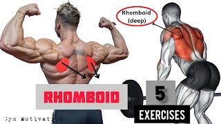 Best 5 Exercises quotRHOMBOIDquot Workout  SHREDDED BODY [upl. by Haleemak]