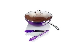 Simply Ming 13quot Metallic Covered Wok with Lid Tongs [upl. by Ginsburg]