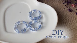 Делаю прозрачные кольца с незабудками  эпоксидная смола  DIY resin rings [upl. by Cherilyn]