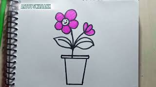 फूल🌻का चित्र कैसे बनायेHow to draw easy flower drawingeasy flower drawingflower drawing trending [upl. by Sivraj]