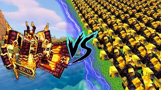 Ignis vs Golemania Army  Lender s Cataclysm Mod And Different Golems Java Mob Battle [upl. by Nelleoj]