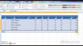 Design Tab in MsExcel [upl. by Megargee]