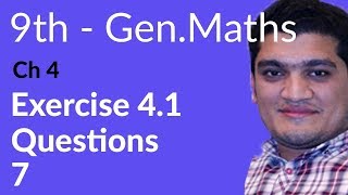 9th Class General Math Ch 4 lec 5 Exercise 41 Question no 7Matric Part 1 Gen Math [upl. by Brightman378]