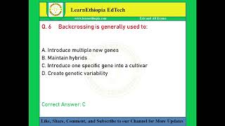 Plant Breeding  Model Exit Exam Questions for Plant Science Exit Exam [upl. by Issej]