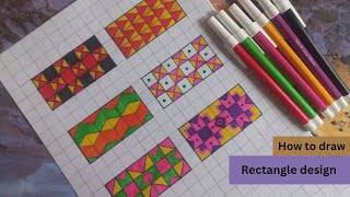 How to draw Rectangle shape drawingtessellation artArtampbeyond [upl. by Ynaiffit]