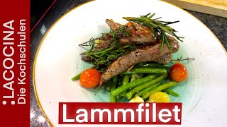 Lammfilet mit grünen Bohnen  schnelles Abendessen  Rezept  La Cocina [upl. by Yssis]