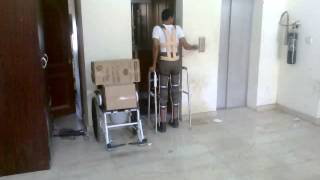 SCI T12 paraplegic walking easily using caliper [upl. by Mandeville]