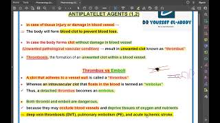 Level 3  Pharmacology 3  Antiplatelet agents 1 quotFree partquot [upl. by Nedra]