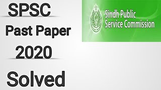 SPSC Past paper 2020 Solved  SPSC Past paper 2020 for SST SS  spsc jobsmcqs [upl. by Ttej]