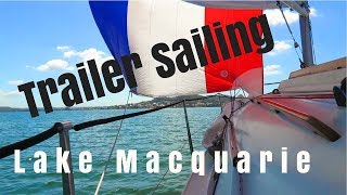 Trailer sailer  Farr 7500 on Lake Macquarie [upl. by Vick53]