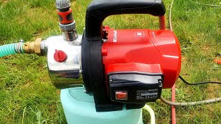 Einhell Gartenpumpe GCGP 1046 N 1050 W 4600 Testen Wie siehet mann wenn Gartenpumpe wasser zieht [upl. by Elazaro]