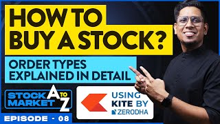 Live Demo How to Buy A Stock Brokers Terminal and Different Order Types Explained  Zerodha  E8 [upl. by Adaline787]