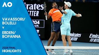 BolelliVavassori v BopannaEbden Highlights  Australian Open 2024 Final [upl. by Bradly]