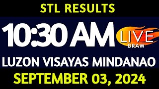 Stl Result Today 1030 am draw September 03 2024 Tuesday Luzon Visayas and Mindanao Area LIVE [upl. by Mcgray580]