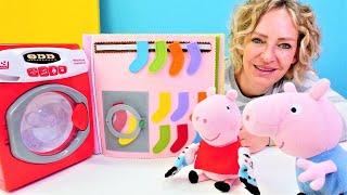 Peppa Wutz und Nicole  4 Folgen am Stück  Wir lernen die Farben spielen Hopse und vieles mehr [upl. by Kidd]