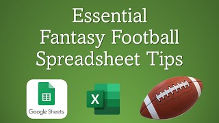 Essential Fantasy Football Spreadsheet Tips [upl. by Anilac]