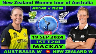 Australia Women vs New Zealand Women  AUS W vs NZ W  1st Women T20 Match  Cricket Info Live [upl. by Yenffit]