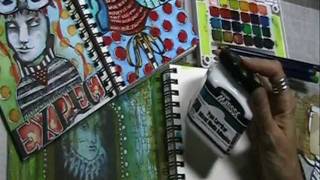 Pam Carrikers Mixed Media Adhesive by Derivan Matisse Product Demo [upl. by Grew]