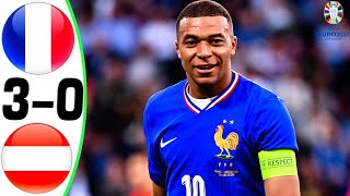 France vs Austria 30  All Goals and Highlights  EURO 2024 [upl. by Yeliah]