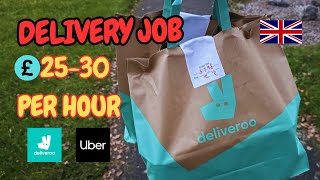 Easy Earn 💷 £ 2530 Per Hour  Delivery Jobs HunnyBunnyLife💖 deliveroouberstudentsvlog uk [upl. by Aihsekyw]