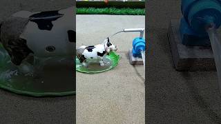 How to make diy mini motor water pump science project mini tractor and cow video  91 [upl. by Hofstetter913]