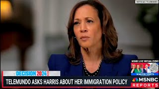 Kamala Harris Stumbles During Telemundo Interview on Immigration Policy [upl. by Fiel]