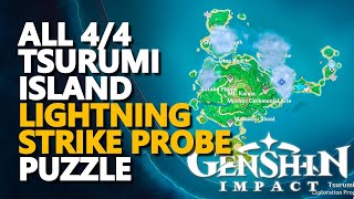 All Tsurumi Island Lightning Strike Probe Genshin Impact Compass Puzzle [upl. by Lagiba475]